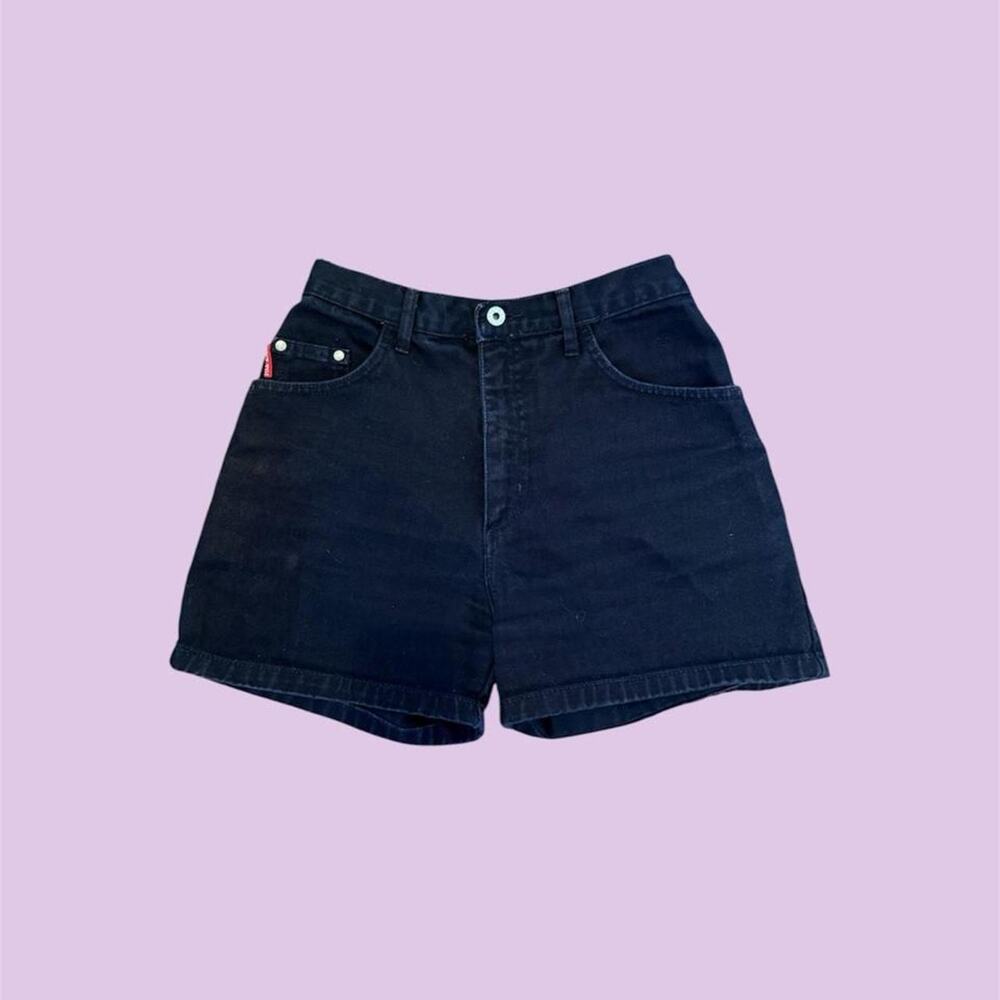 Vintage black denim shorts with